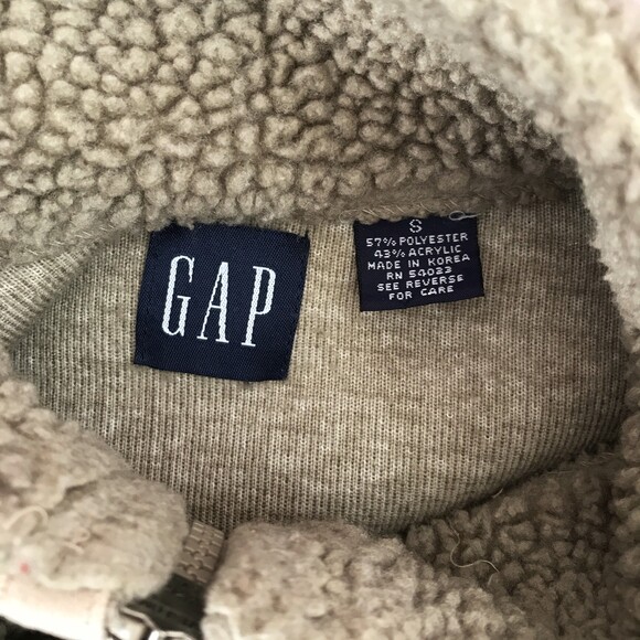 SOLD!!  GAP Small Brown Sherpa 1/4 Zip Oversized Pullover Sweatshirt Scrunchie - Picture 8 of 8